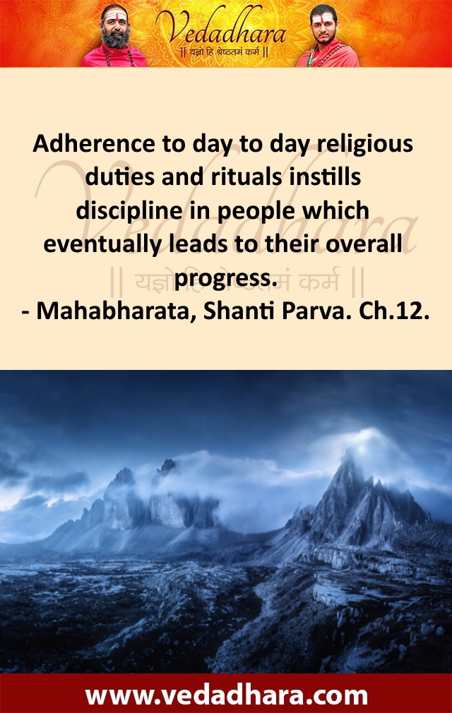 Mahabharata Quotes Shanti Parva Chapter 12 Rituals bring discipline